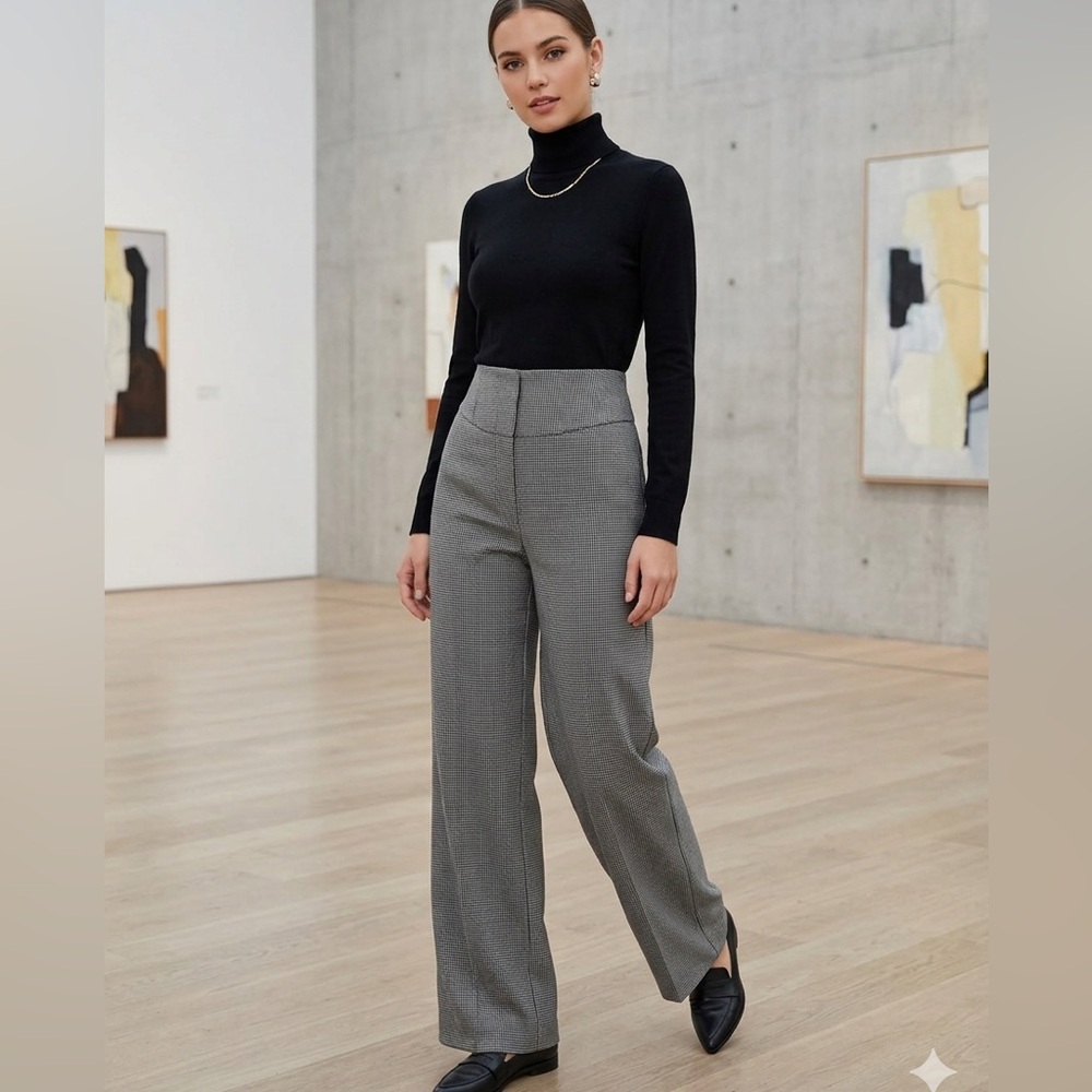 Philosophy by Republic High Waist Plaid Wide Leg Dress Pants - Size 6P